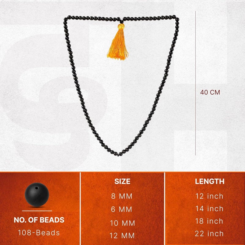 Divine Hindu Original Karungali Malai Mala, Certified 108 Beads Necklace, Natural Black Ebony Wood Mala for Meditation, Japa, Prayer, Spiritual Routine | for Men & Women (10 MM) - Image 2