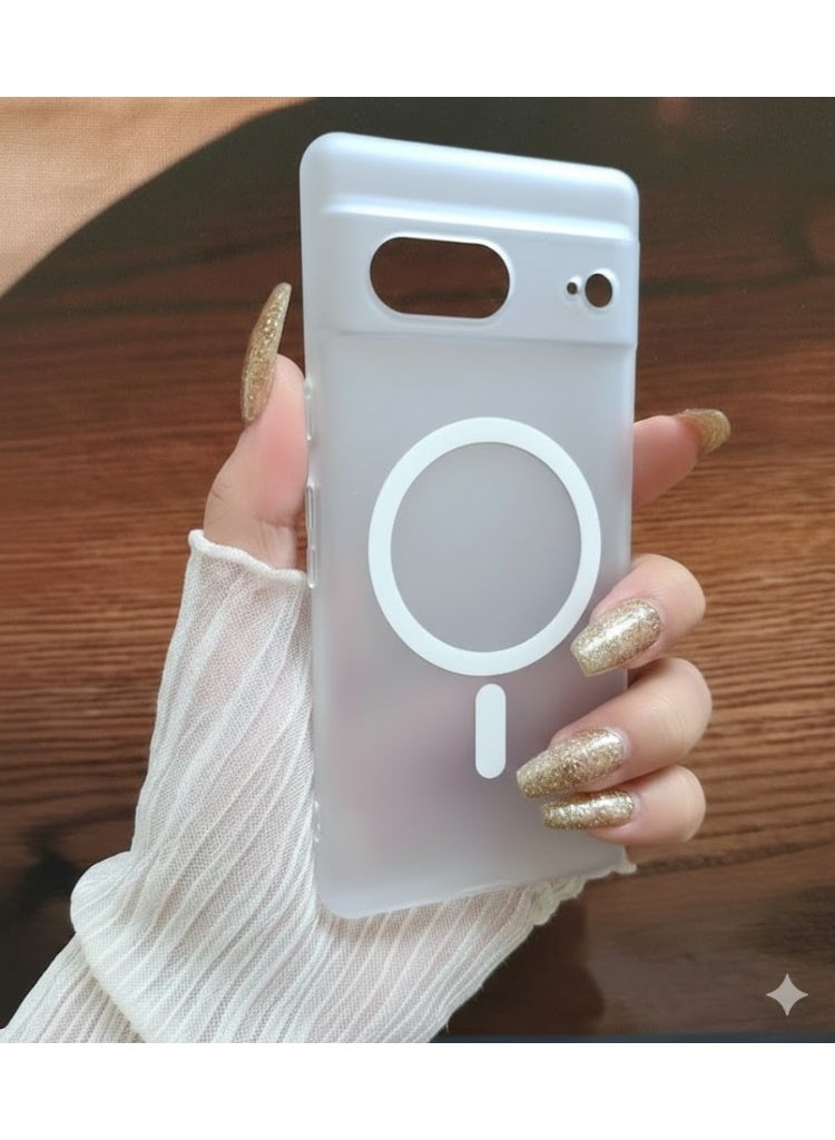جراب شفاف لهاتف Google Pixel 7 - حماية متينة مقاومة للصدمات، تصميم نحيف وخفيف الوزن، مقاوم للاصفرار، متوافق مع الشحن اللاسلكي (أبيض) - Image 3