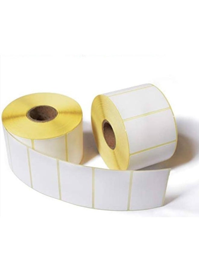 Pack Of Two Pcs Thermal Barcode Label Roll 38.1 x25.4 mm – 1000 PCS Direct Thermal Barcode Stickers for Retail, Shipping, Books & Inventory Small Barcode Label Roll for Printers, POS & Warehouses