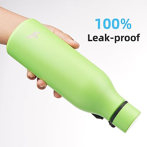 Konokyo Insulated Water Bottle with Strap,18 oz Double Wall Stainless Steel Vacuum Bottles Metal Water Flask,Green - Image 5