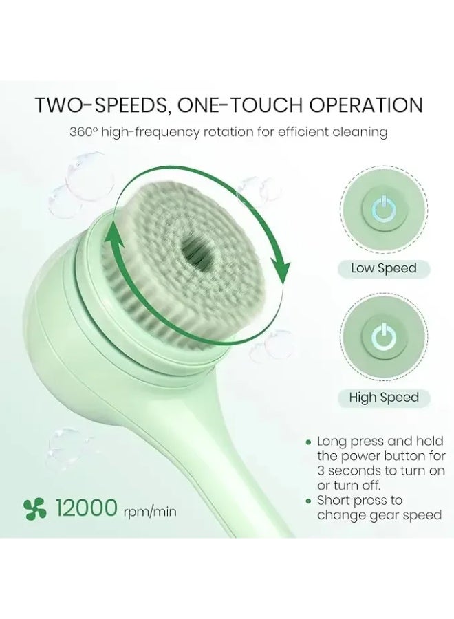 Dual-Handle Electric Rotating Shower Brush, Waterproof Multi - function Back - scrubing Tool, Automatic Exfoliating Bath Brush - Image 4