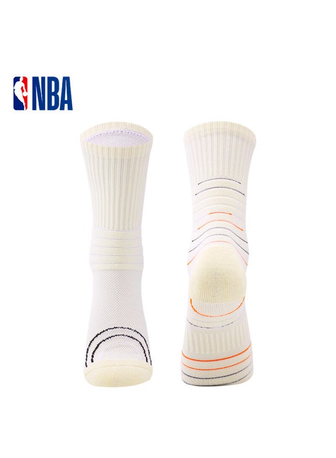 Nba Casual Sports Socks, Men's High-top Cotton Socks, Running Long Tube Terry Thickened Towel Bottom Basketball Socks For Men, 3 Pairs - Image 4