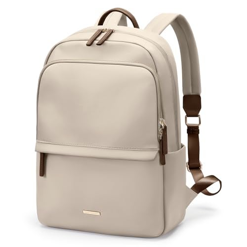 GOLF SUPAGS Laptop Backpack for Women Slim Computer Bag Work Travel College Backpack Purse Fits 15.6 Inch Notebook (Apricot) - Image 1