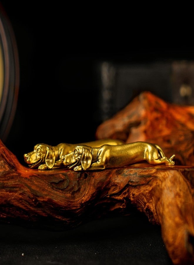 chovy تمثال كلب داشهوند من النحاس الصلب من تشوفي - منحوتة كلب وينر عتيقة الصنع يدوياً، ديكور مكتبي مفصل للمنزل أو المكتب، هدية فنية فريدة لمحبي الكلاب (قطعة قابلة للتحصيل مصبوبة من قطعة واحدة) - Image 5