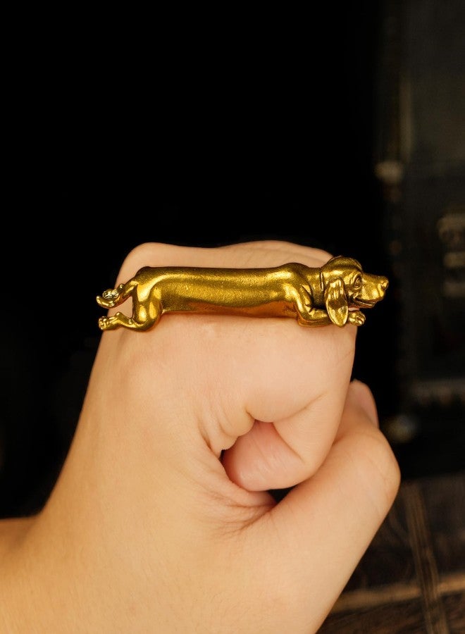 chovy تمثال كلب داشهوند من النحاس الصلب من تشوفي - منحوتة كلب وينر عتيقة الصنع يدوياً، ديكور مكتبي مفصل للمنزل أو المكتب، هدية فنية فريدة لمحبي الكلاب (قطعة قابلة للتحصيل مصبوبة من قطعة واحدة) - Image 2