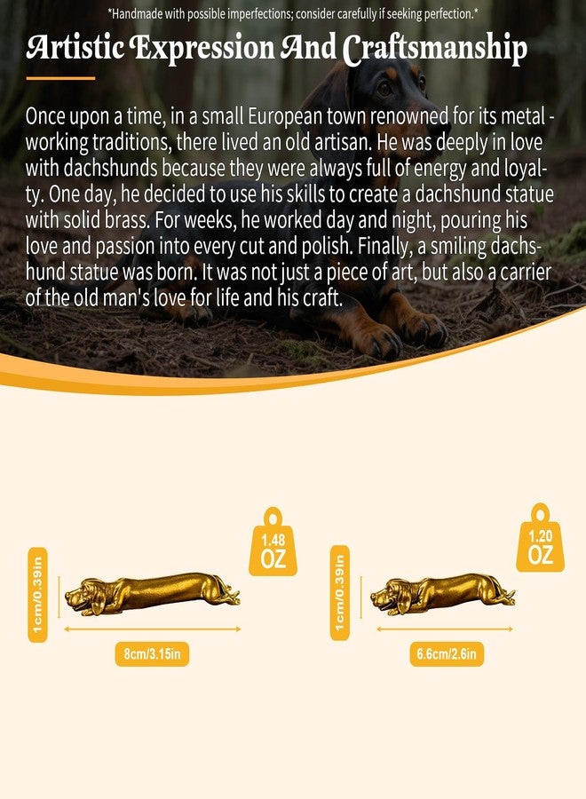 chovy تمثال كلب داشهوند من النحاس الصلب من تشوفي - منحوتة كلب وينر عتيقة الصنع يدوياً، ديكور مكتبي مفصل للمنزل أو المكتب، هدية فنية فريدة لمحبي الكلاب (قطعة قابلة للتحصيل مصبوبة من قطعة واحدة) - Image 3