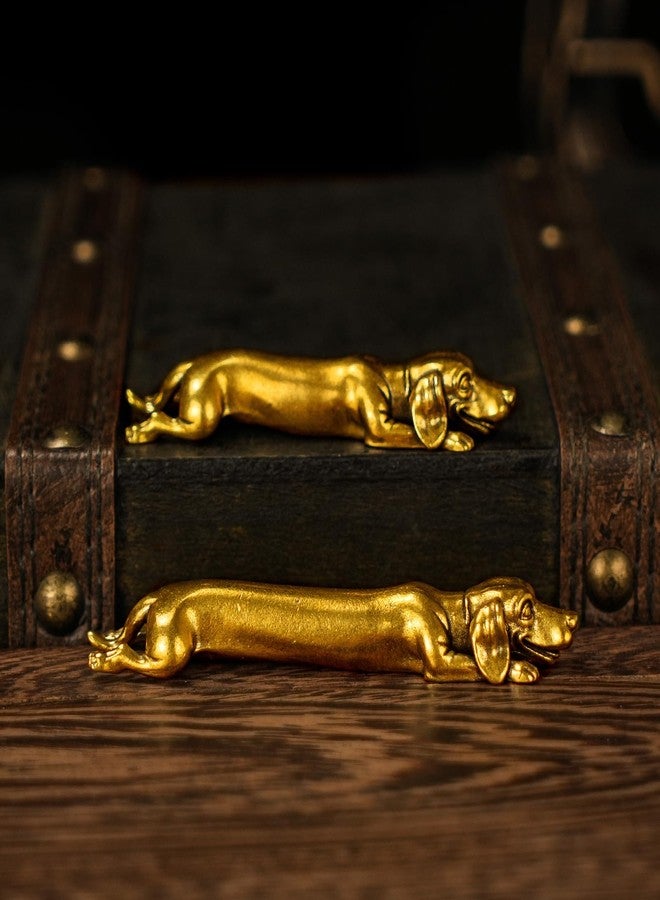 chovy تمثال كلب داشهوند من النحاس الصلب من تشوفي - منحوتة كلب وينر عتيقة الصنع يدوياً، ديكور مكتبي مفصل للمنزل أو المكتب، هدية فنية فريدة لمحبي الكلاب (قطعة قابلة للتحصيل مصبوبة من قطعة واحدة) - Image 4