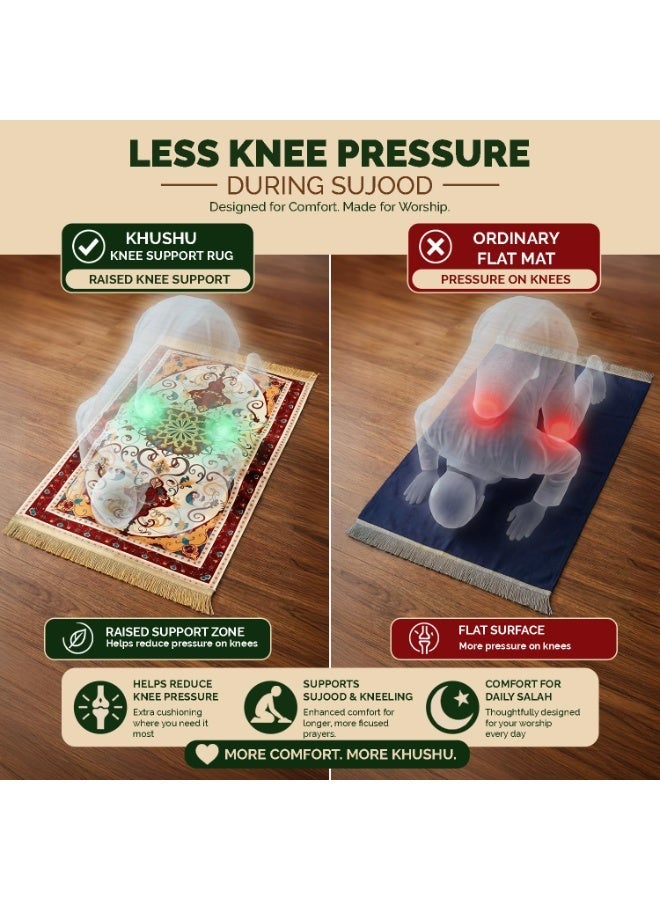Memory Foam Muslim Prayer Rug Soft Knee Support Prayer Mat For Islamic Worship - Image 4