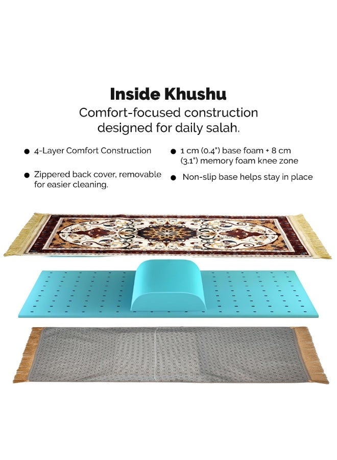 Memory Foam Muslim Prayer Rug Soft Knee Support Prayer Mat For Islamic Worship - Image 2