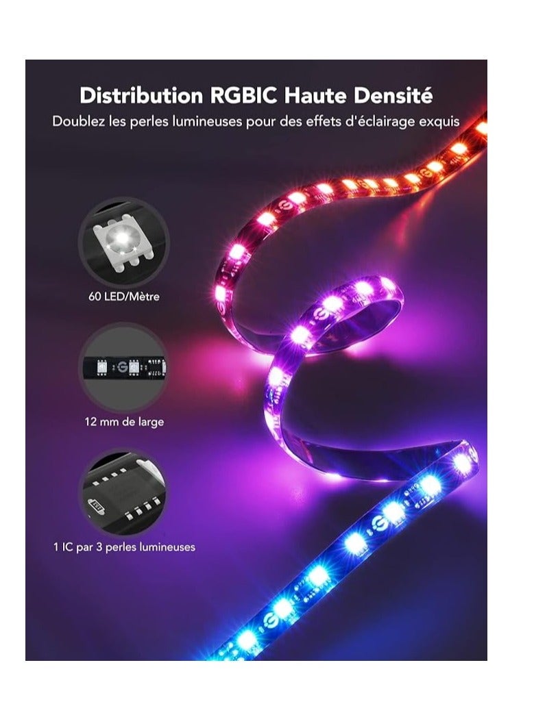 Cool Baby TV Backlight T2 with Dual Cameras 11.8ft RGBIC Wi-Fi TV LED Backlight for 55-65 Inch Dual TV Light Beads for Ultra-Thin TVs Smart App Control Music Sync - Image 2