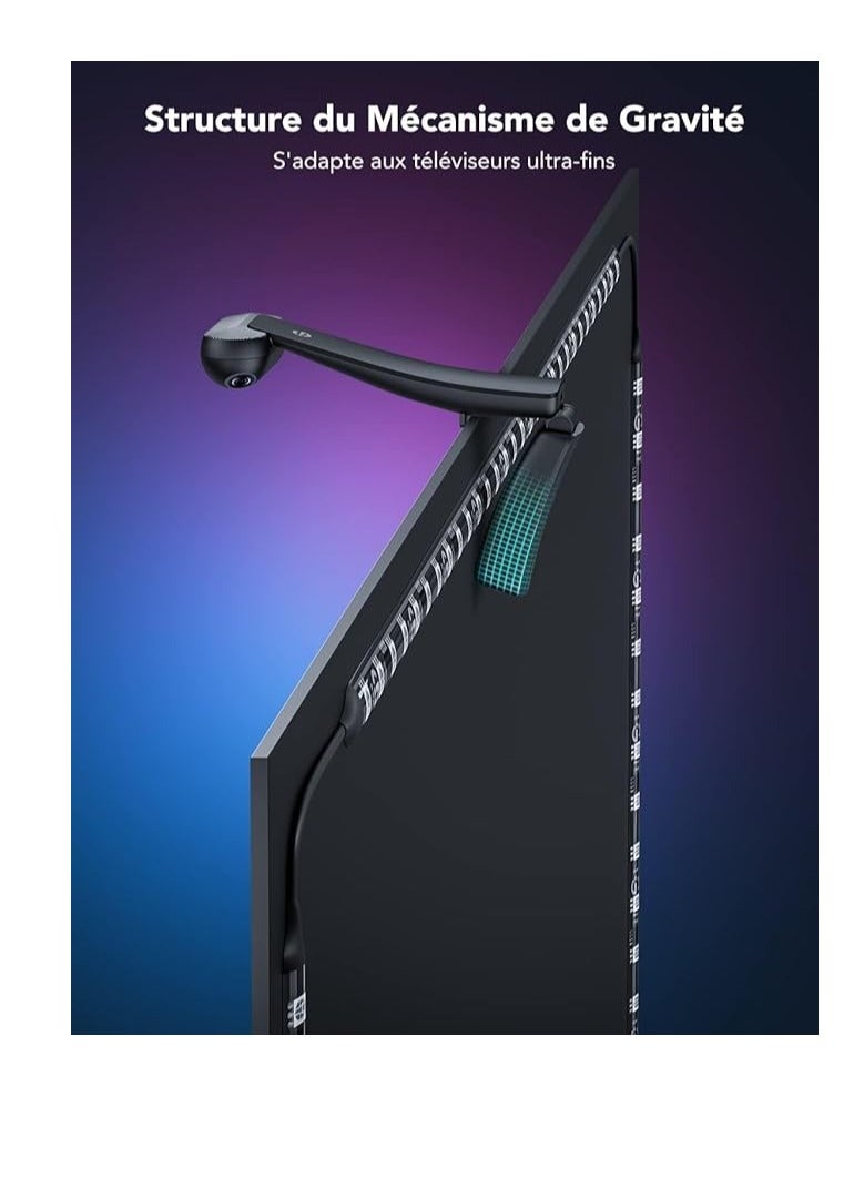 Cool Baby TV Backlight T2 with Dual Cameras 11.8ft RGBIC Wi-Fi TV LED Backlight for 55-65 Inch Dual TV Light Beads for Ultra-Thin TVs Smart App Control Music Sync - Image 4