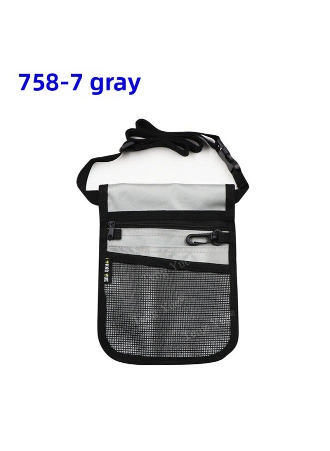 Generic Portable Nurse Tool Waist Bag Single Shoulder Slant Cross Bag Surgical Instrument Cloth Common Items Storage-Color:758-7 Grey-Capacity:758 - Image 1