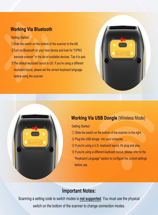 NETUM CS7501 QR Code Scanner - Upgraded Bluetooth Barcode Scanner, Mini Portable 1D & 2D Barcode Reader for Inventory Management, Cordless Image Scanner for Tablets, Android, iOS, PC, and POS Systems - Image 2