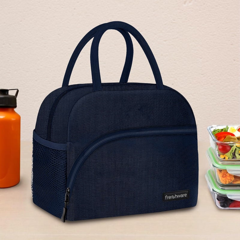 Frenchware Insulated Lunch Bag (8 Litre, Black), Office Tiffin Bags for Men and Women, Hot & Cold Travel Lunch Box for Men, Tiffin Box & Bottles, Lunch Bag for Office, Picnic Bag (Blue) - Image 1