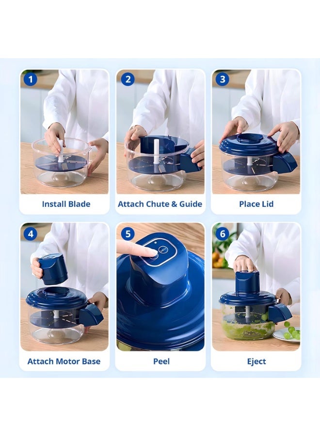 Macon Manual Fruit and Vegetable Slicer Cutter – Multi-Functional Kitchen Chopper with Transparent Bowl for Home and Restaurant Use - Image 4