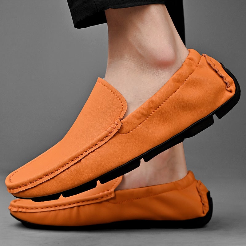 Doudou Shoes Men'S Korean Style Large Size Slip-On Low Heel Lazy Leather Shoes 48 49 Soft Sole - Image 2