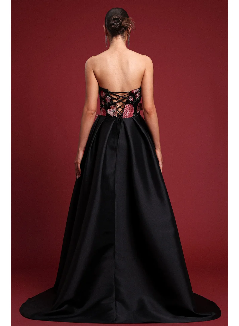 Bella Barnett  Doris Elegant Embroidered Strapless Floral Sequin Maxi Dress for Women | Best Price UAE