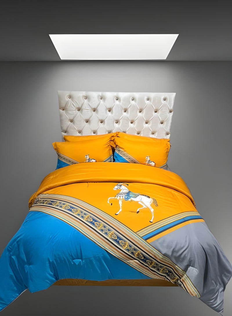 HOMETOPIA Luxury 6-Piece Bedding Set King Size – Ultra-Soft Microfiber Comforter 230x260cm, Deep Pocket Fitted Sheet 200x200+30cm, 4 Pillow Covers – Classic Royal Pattern – Wrinkle-Free, Breathable, Machine Washable, Hotel Quality Bed Set – Double Bed Mattress Fit – Premium Bedroom Essentials KSA  - Image 1