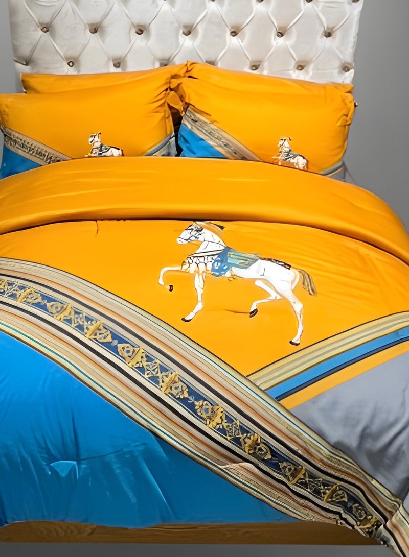 HOMETOPIA Luxury 6-Piece Bedding Set King Size – Ultra-Soft Microfiber Comforter 230x260cm, Deep Pocket Fitted Sheet 200x200+30cm, 4 Pillow Covers – Classic Royal Pattern – Wrinkle-Free, Breathable, Machine Washable, Hotel Quality Bed Set – Double Bed Mattress Fit – Premium Bedroom Essentials KSA  - Image 3