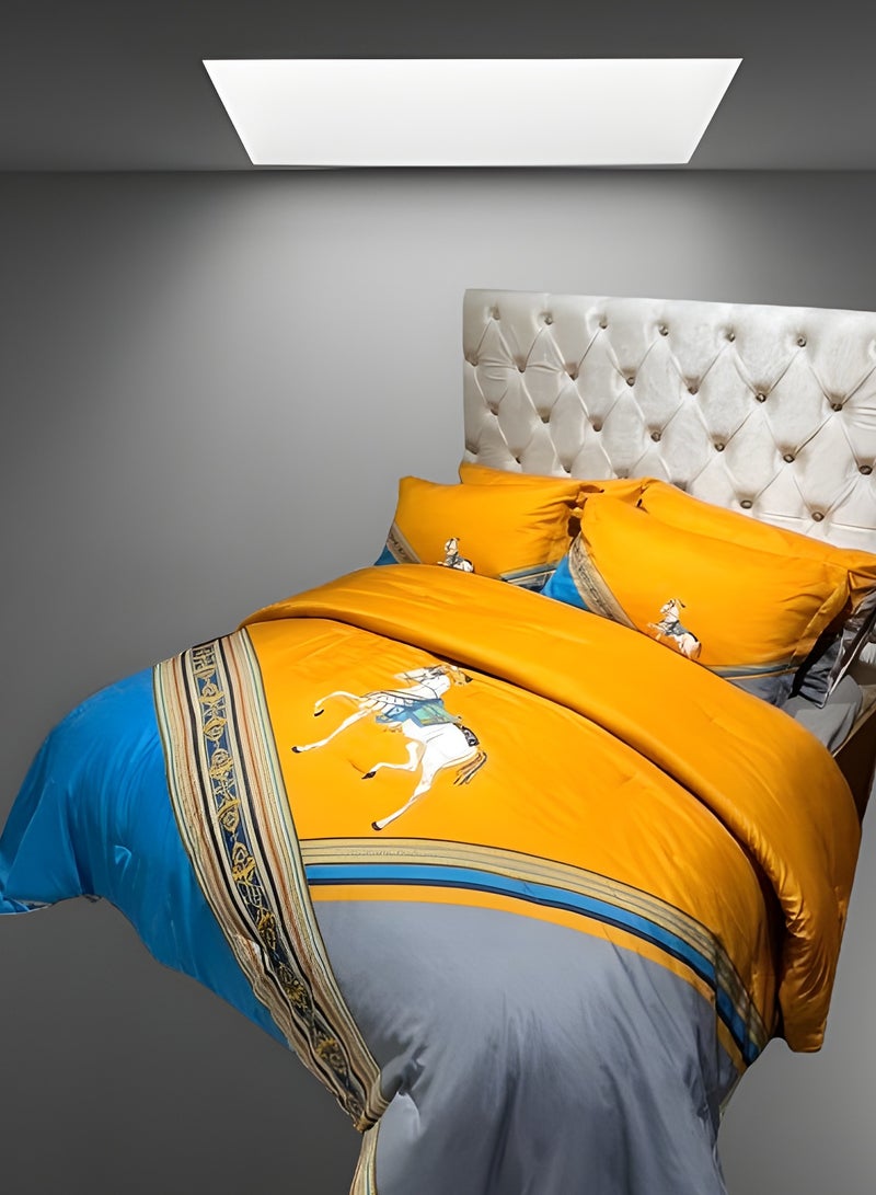 HOMETOPIA Luxury 6-Piece Bedding Set King Size – Ultra-Soft Microfiber Comforter 230x260cm, Deep Pocket Fitted Sheet 200x200+30cm, 4 Pillow Covers – Classic Royal Pattern – Wrinkle-Free, Breathable, Machine Washable, Hotel Quality Bed Set – Double Bed Mattress Fit – Premium Bedroom Essentials KSA  - Image 2