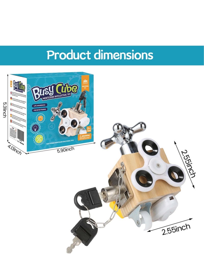 Excefore Montessori Toddler Busy Board, Educational Busy Cube Sensory Busy Board, Suitable for Toddlers 1 2 3 Years Old, Gifts for Birthday - Image 5