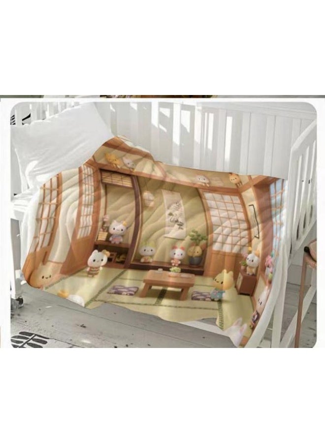 general Baby and children's cartoon flannel thin blanket (warm and comfortable, suitable for sleep, game use) 70cm*100cm - Image 2