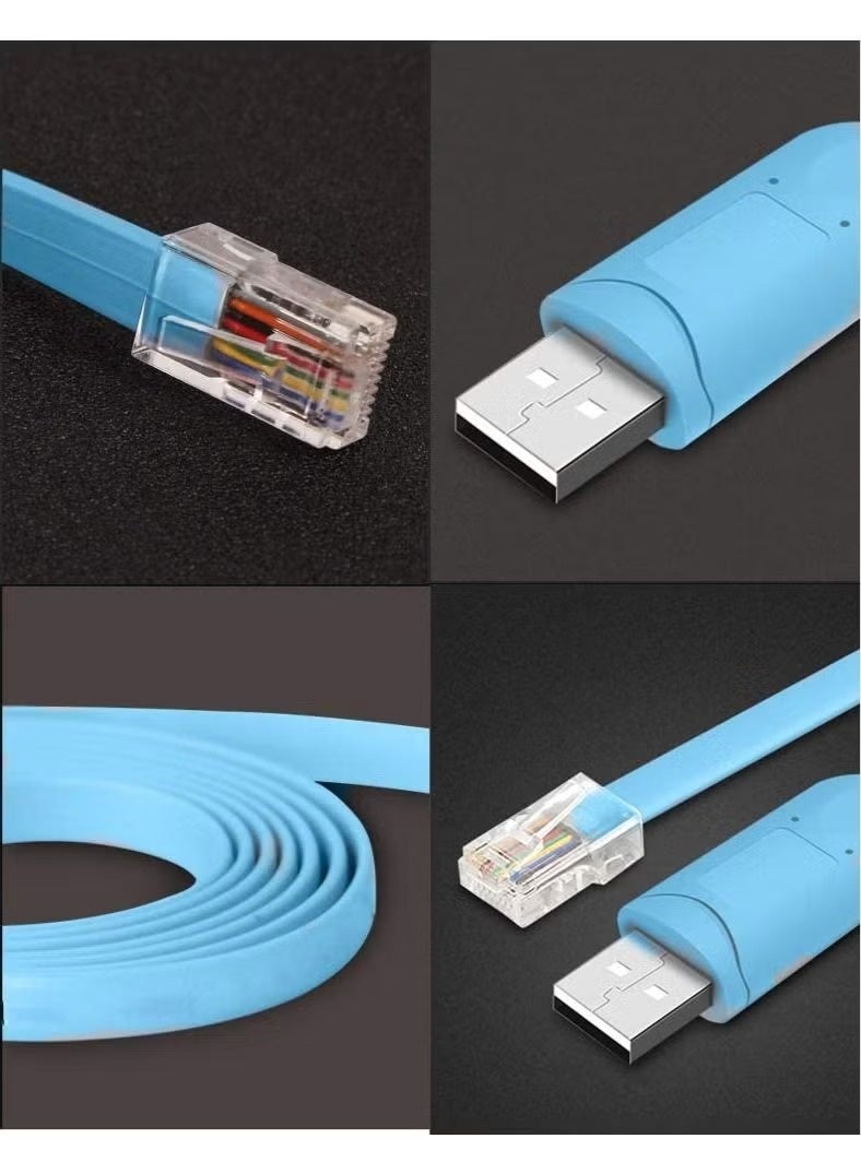 كابل وحدة تحكم USB، كابل USB إلى RJ45، ملحق أساسي لأجهزة التوجيه/المحولات من Cisco وNETGEAR وUbiquity وLINKSYS وTP-Link لأجهزة الكمبيوتر المحمولة التي تعمل بنظامي التشغيل Windows وMac وLinux - Image 5