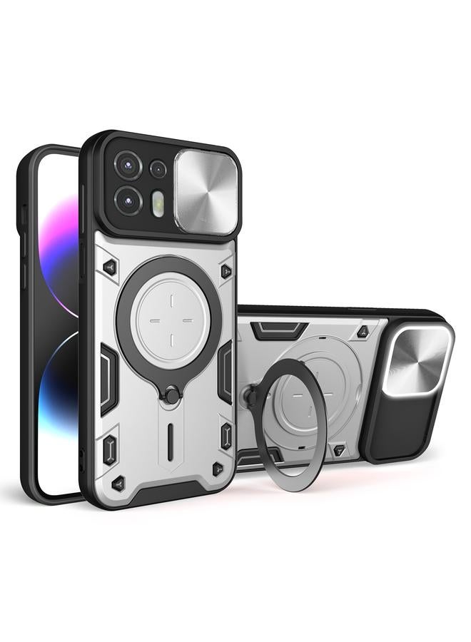 S-TOP Case For Motorola Edge 20 Lite CD Texture Sliding Camshield Magnetic Holder Phone Case - Image 1