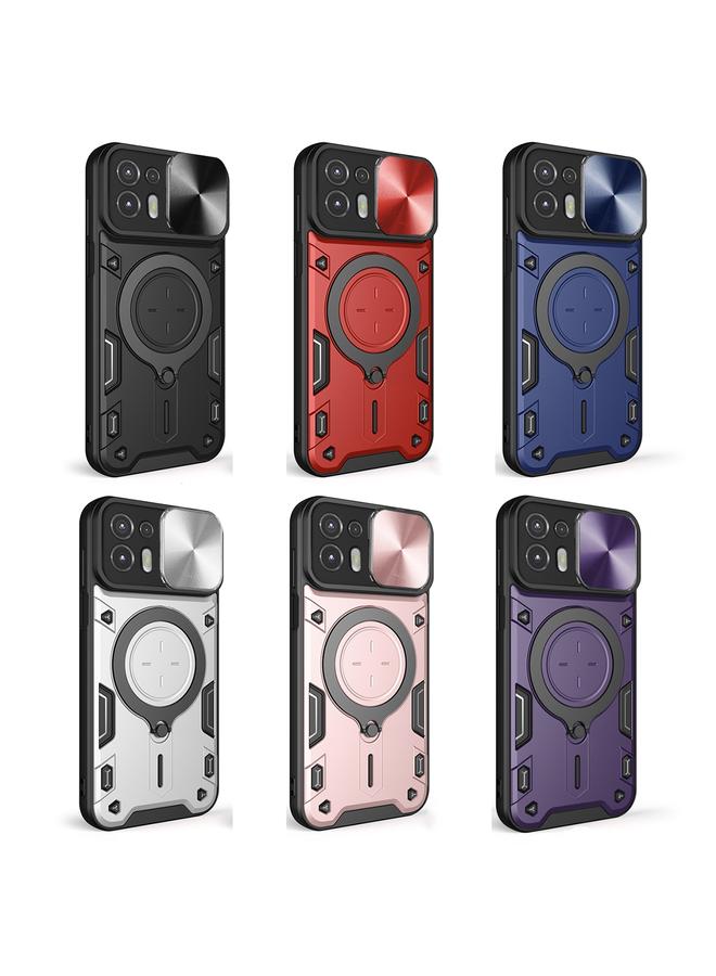 S-TOP Case For Motorola Edge 20 Lite CD Texture Sliding Camshield Magnetic Holder Phone Case - Image 2