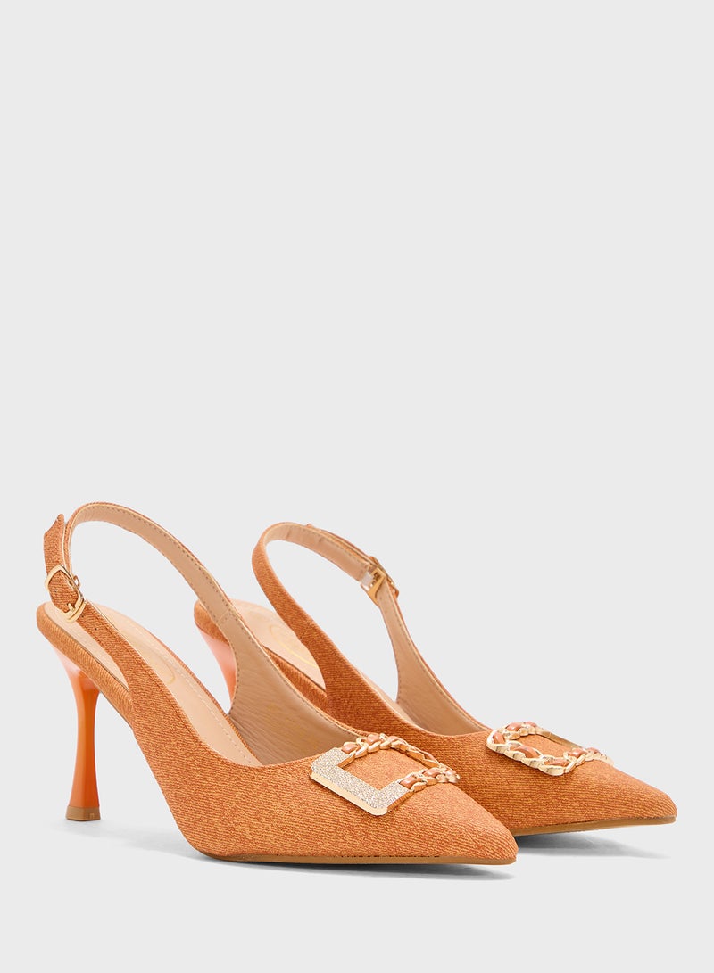BR High Heeled Sling Back Pump  - Image 4