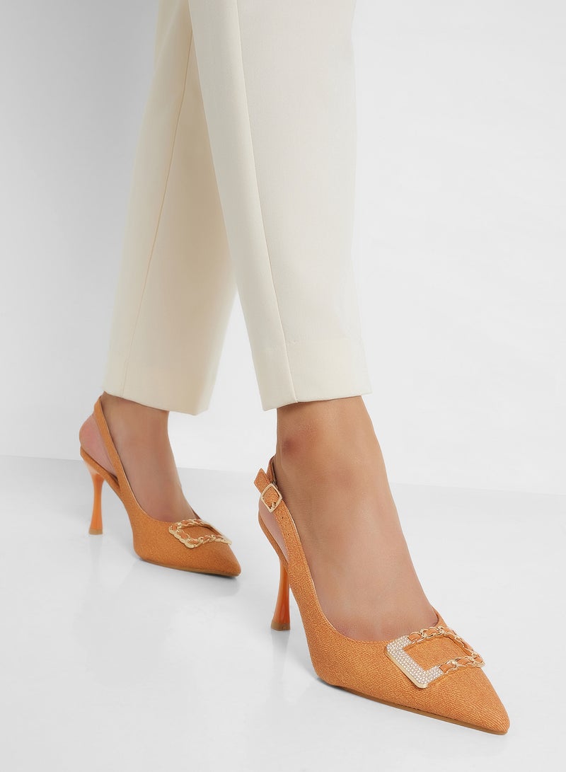 BR High Heeled Sling Back Pump  - Image 5