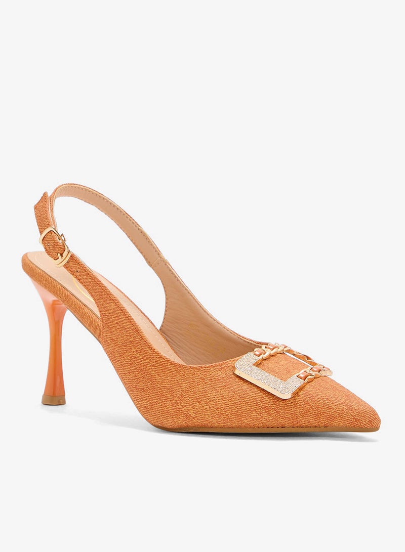 بي ار حذاء بكعب عالٍ بحزام خلفي - Image 2