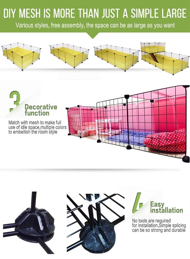 Generic Diy Dog Cage Pet Playpen Kitten House Furniture Small Animal Cage Puppy Dog Playpen With Tray And Storage Layer For Cats Rabbit Ferret Small Animals 105x35x62 Cm Metal Black  - Image 4