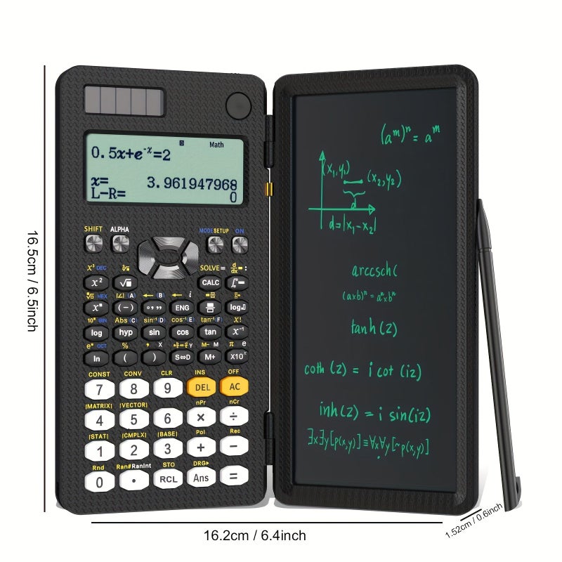 ماكينة حاسبة علمية مكتبية بروضة Black 991ES Plus مع شاشة عرض متعددة الأ 4 خطوط، لوح كتابة LCD قابل للاحتذاء، مزودة بطاقة شمسية، و_NOTEBOOK_ ملاحظات ثنائي اللغة التجارية. - Image 2