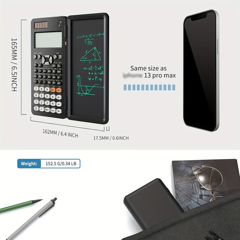 ماكينة حاسبة علمية مكتبية بروضة Black 991ES Plus مع شاشة عرض متعددة الأ 4 خطوط، لوح كتابة LCD قابل للاحتذاء، مزودة بطاقة شمسية، و_NOTEBOOK_ ملاحظات ثنائي اللغة التجارية. - Image 3