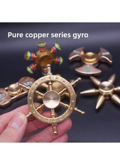 Direct EDC Decompression Finger Gyro Pure Copper Series Helm Three-headed Six-armed Diamond Gyro-Color:Three-headed And Six-armed 608