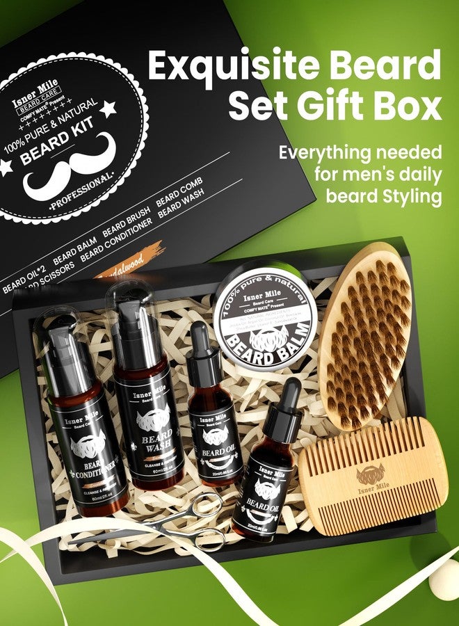 Comfy Mate Beard Kit for Men Grooming and Care: with Beard Shampoo & Conditioner Oil and Balm Brush Comb Scissors, Father's Day - Christmas - Birthday Gifts for Men Stocking Stuffers for Him Husband - Image 2