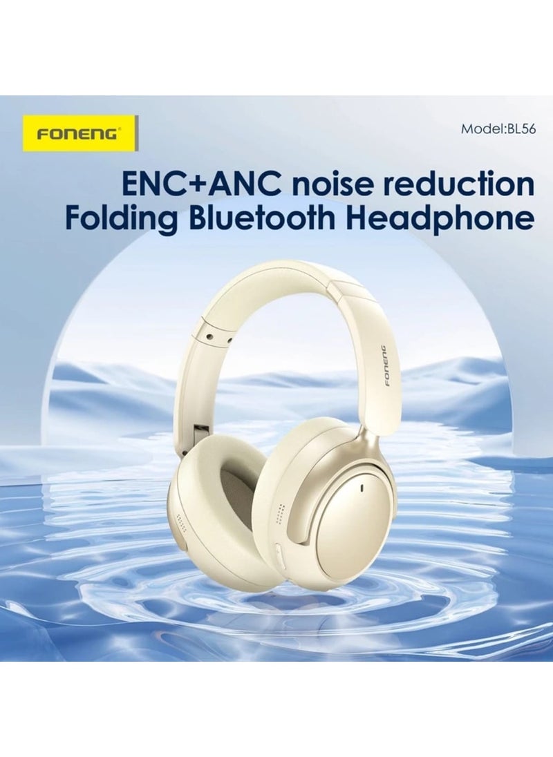 FONENG Foneng BL56 ANC+ENC Noise Canceling Foldable Bluetooth Headset Agent Price (RMB) 89 ANC active noise reduction + ENC call noise reduction, 40mm large dynamic speaker unit, folding design, easy to fold  - Image 1