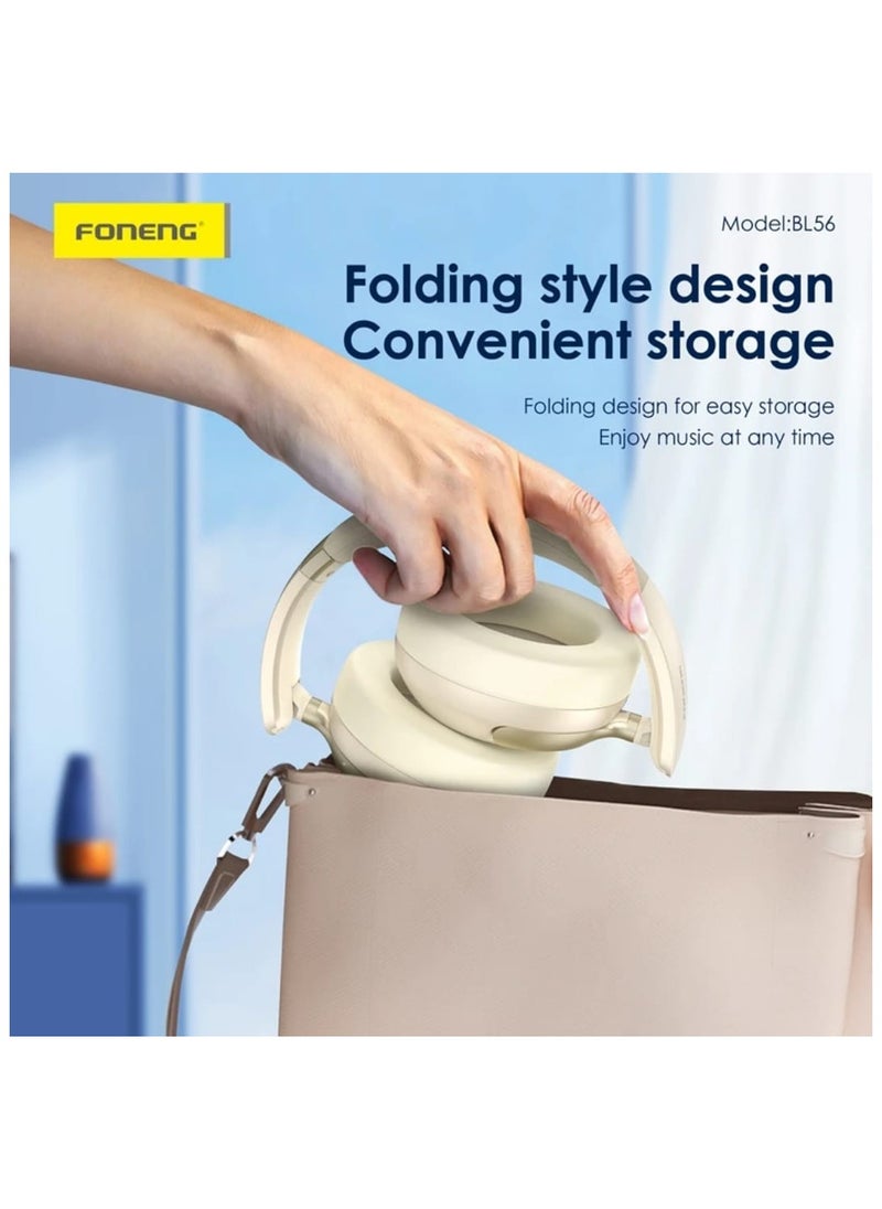 FONENG Foneng BL56 ANC+ENC Noise Canceling Foldable Bluetooth Headset Agent Price (RMB) 89 ANC active noise reduction + ENC call noise reduction, 40mm large dynamic speaker unit, folding design, easy to fold  - Image 3