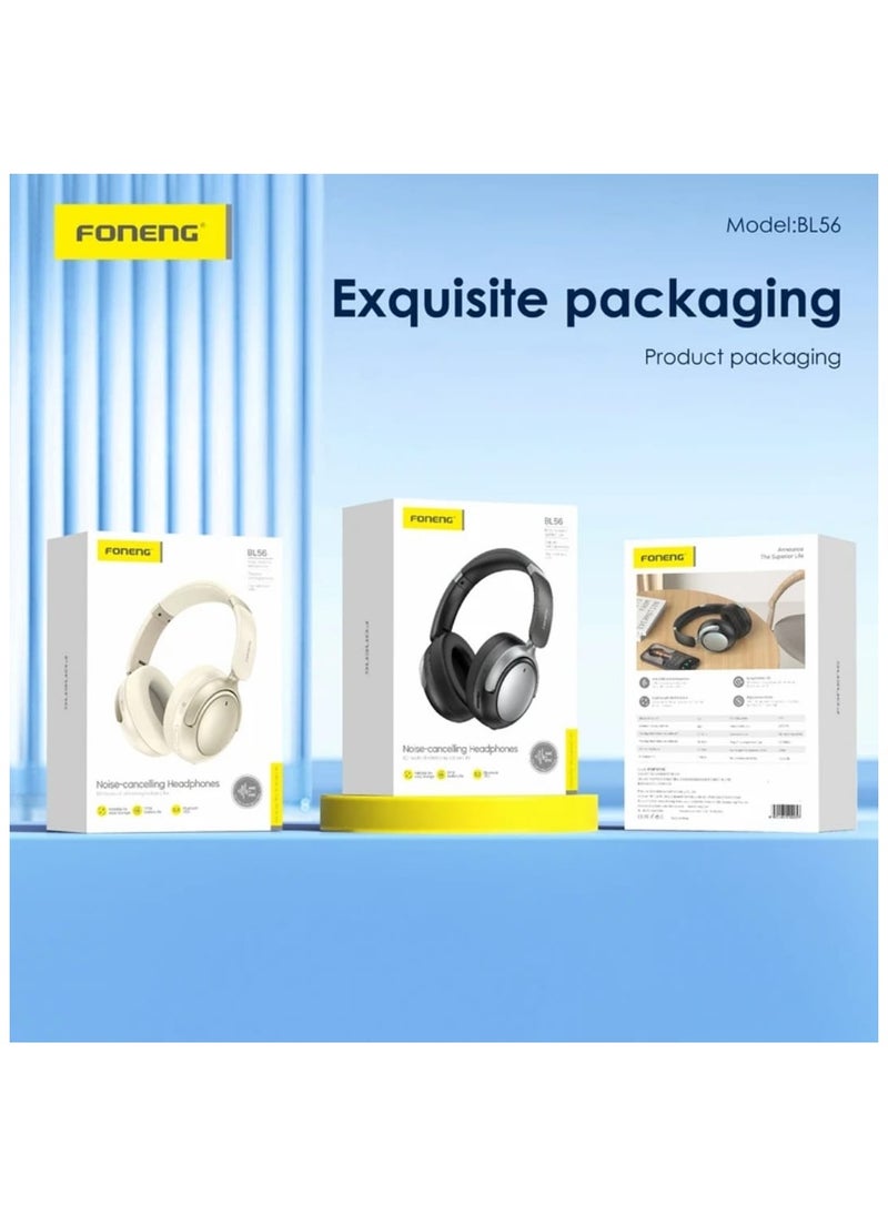 FONENG - Foneng BL56 ANC+ENC Noise Canceling Foldable Bluetooth Headset Agent Price (RMB) 89 ANC active noise reduction + ENC call noise reduction, 40mm large dynamic speaker unit, folding design, easy to fold - Image 1