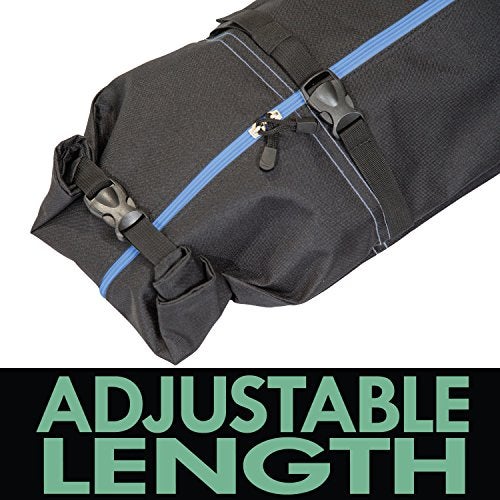 Athletico Two-Piece Ski and Boot Bag Combo | Store & Transport Skis Up to 200 CM and Boots Up To Size 13 | Includes 1 Ski Bag & 1 Ski Boot Bag (Black with Blue Trim) - Image 3