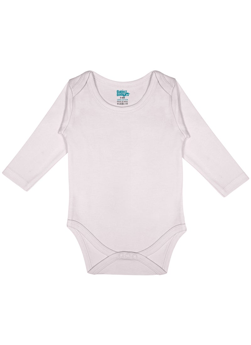 Babies Basic BabiesBasic 100% Super Combed Cotton, Long Sleeves Bodysuit, for New Born to 24months. Set of 4, Green, Beige, Blue, Mocha  - Image 3