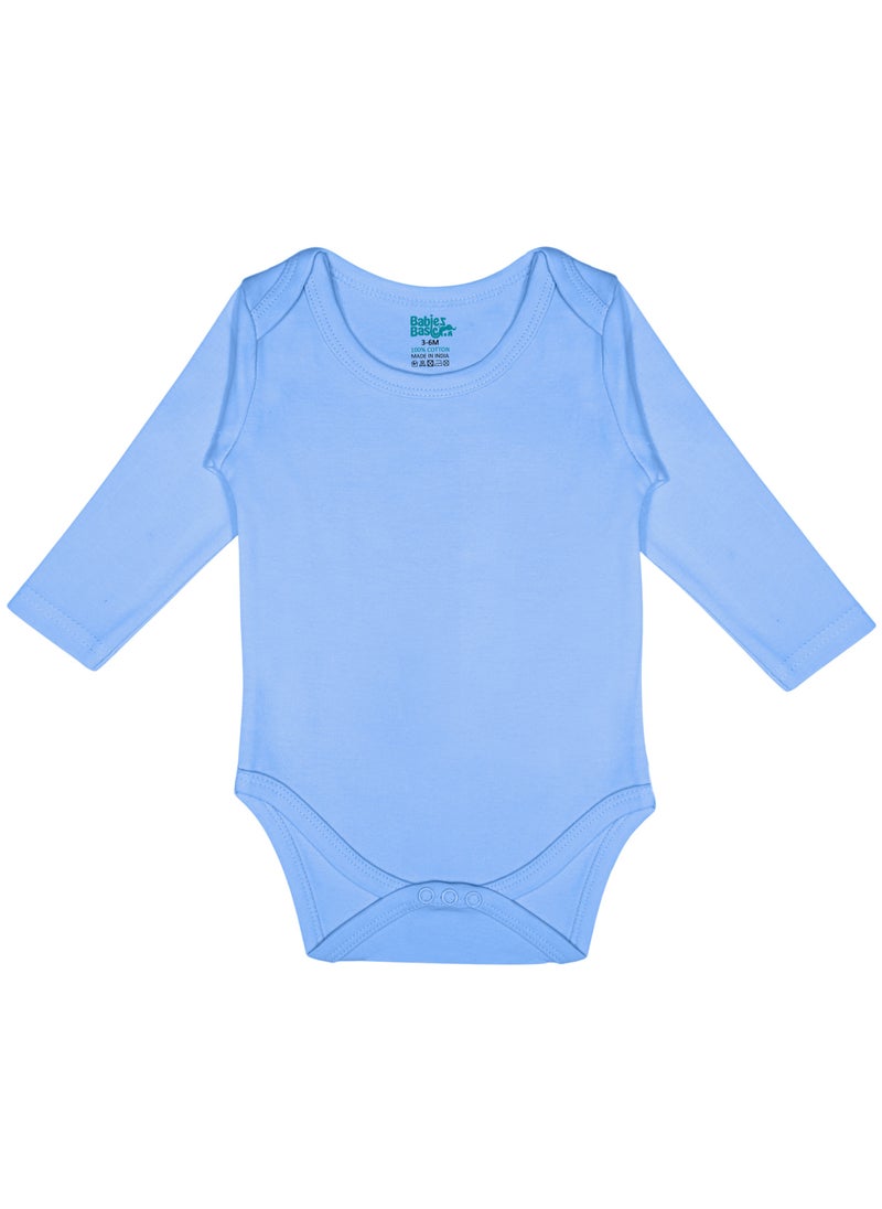 Babies Basic BabiesBasic 100% Super Combed Cotton, Long Sleeves Bodysuit, for New Born to 24months. Set of 4, Green, Beige, Blue, Mocha  - Image 4