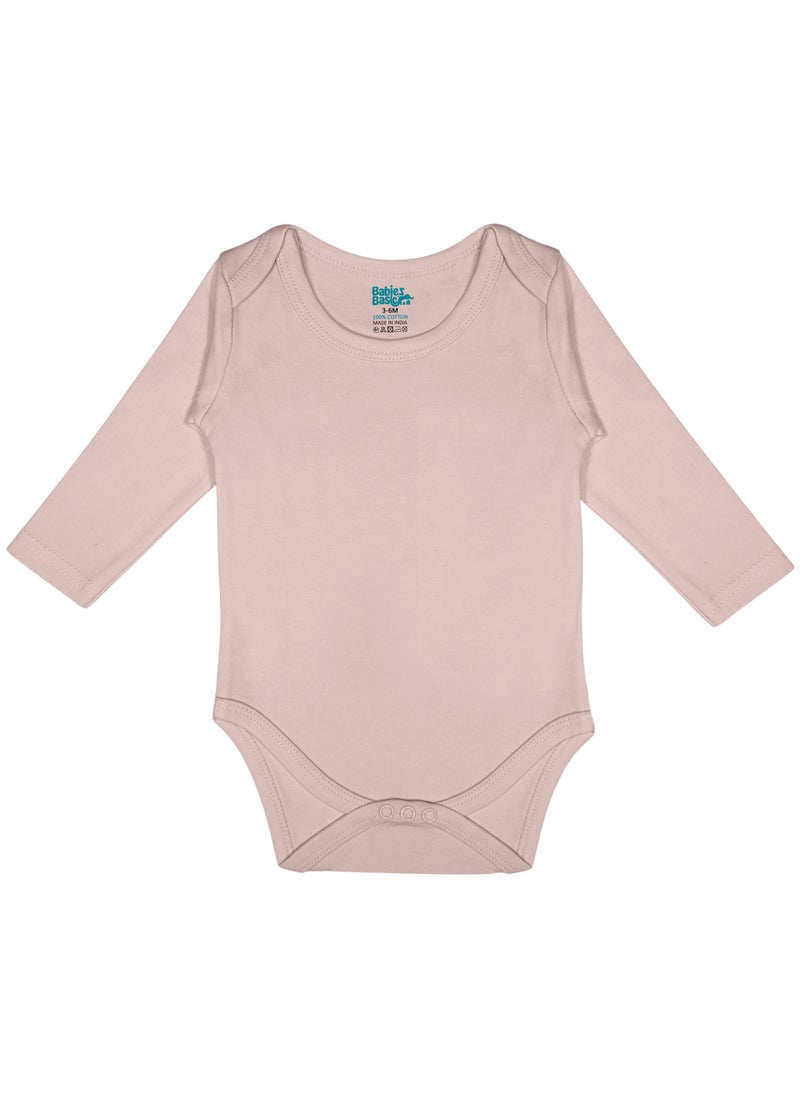 Babies Basic BabiesBasic 100% Super Combed Cotton, Long Sleeves Bodysuit, for New Born to 24months. Set of 4, Green, Beige, Blue, Mocha  - Image 5