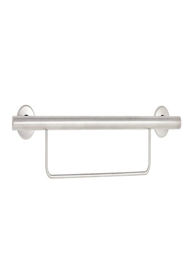 Seachrome 30" Lifestyle & Wellness® Designer Newport Wall Mount Bathroom Shower Grab Bar with Towel Bar, Satin Finish - Image 1