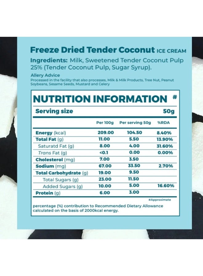 Bonvie Freeze Dried Tender Coconut Ice Cream 20g - Refreshing Coconut Flavor, Gluten-Free, Low Sugar, No Refrigeration, Mess-Free Healthy Snack - Image 4