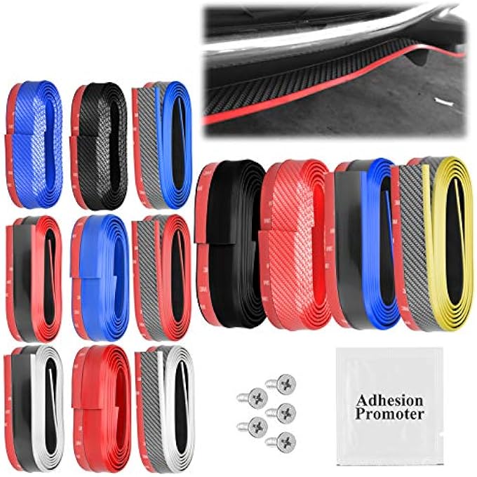 EZAUTO WRAP Universal 2 Tone Black & Red PU Rubber Front Bumper Lip Splitter Spoiler Chin Body Air Wing Kit 8FT - Image 1