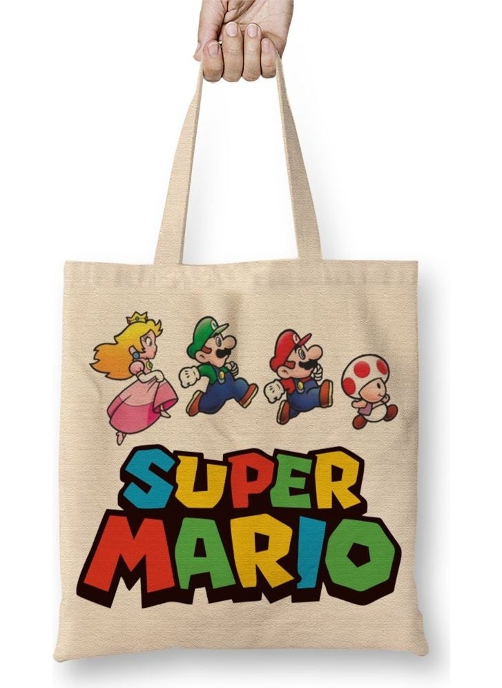 Baskı Dükkanı Print Shop Super Mario Atari 01 Cloth Bag Long Handle 