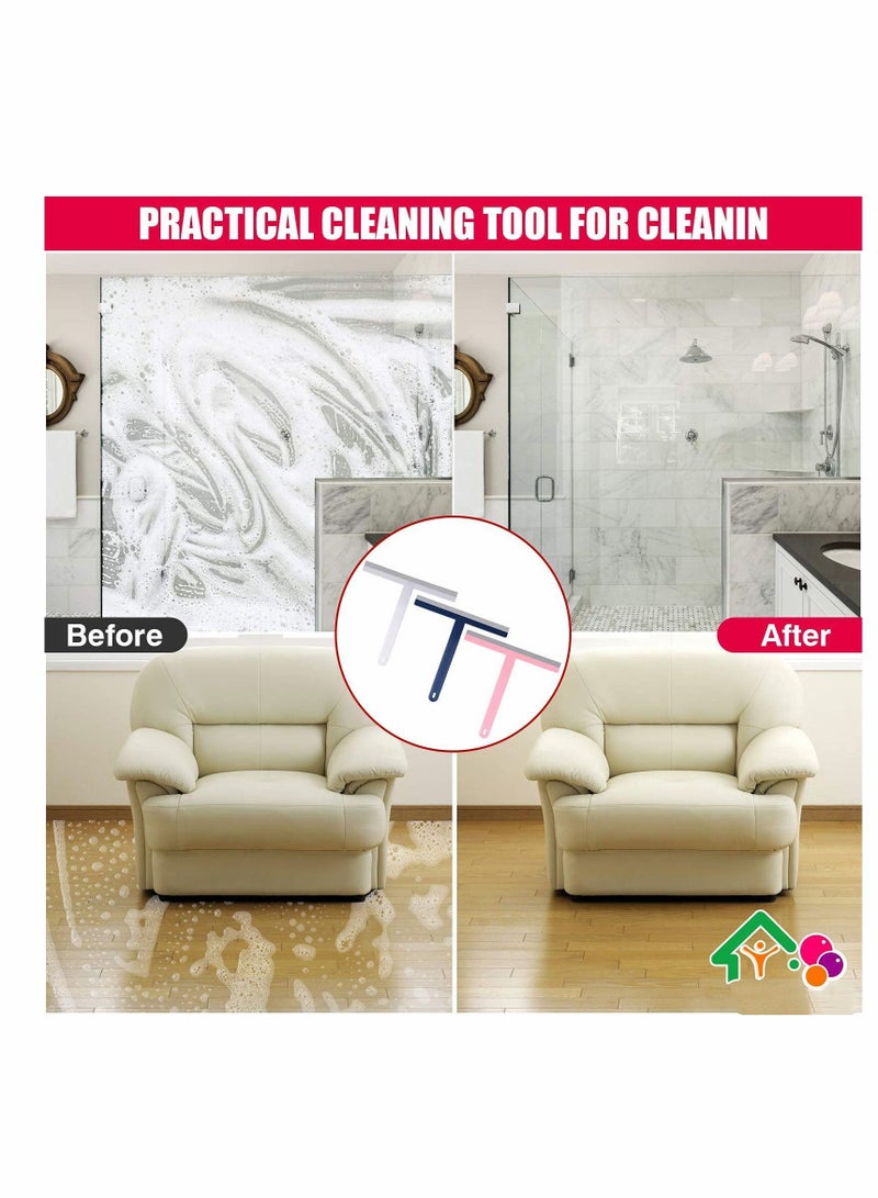 NIBEMINENT Shower Squeegee, All-Purpose Squeegee for Glass Doors Car Window, Silicone Rubber Handle Hang Hole Mirror Cleaner, Streak Free Removal Water Fogless Brushed 3 Pack - Image 5