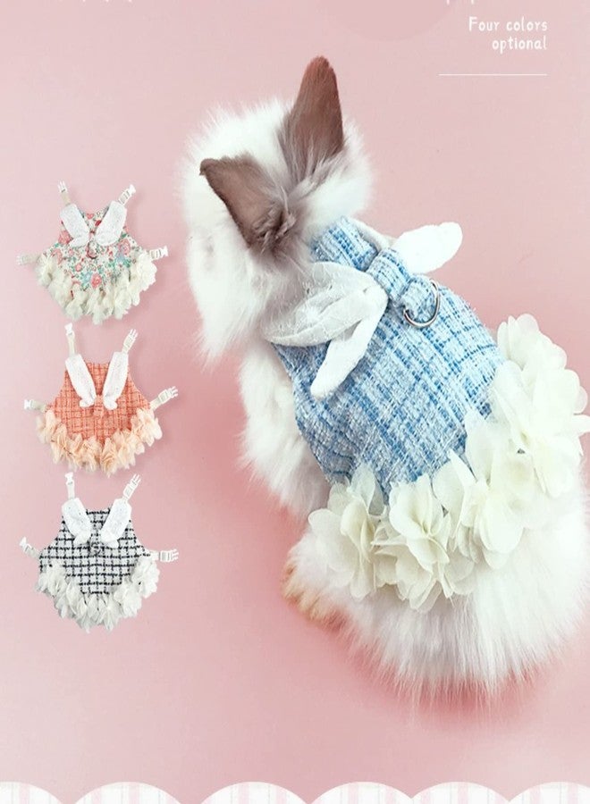 Suptmax Bunny Rabbit Ferret Harness and Leash Set, Bunny Clothes for Rabbits, Small Animal Guinea Pig Dress Clothes for Kitten Ferret Chihuahua Puppy Mini Dog and Small Animals Harnesses (M, Flower) - Image 5